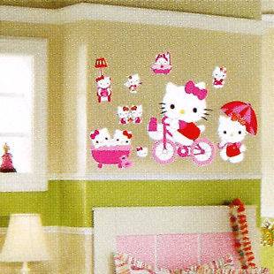   DIY hello kitty wall decor Vinyl Wall Decal stickers for kids baby