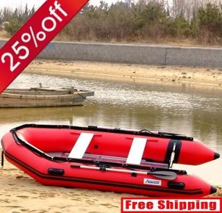 12.5 inflatable boat tender yacht dingy with aluminum floor RED
