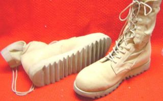 ALTAMA Leather & Canvas Military Ripple Sole Boots   5.5 W