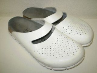 Alpro by Birkenstock Calypso White Leather Mary Jane Clog Shoe Womens 