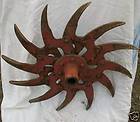 Cast Iron Red Spiral Sun Shaped Tiller Blade Old NY