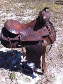 Vintage Hereford ? Tooled Leather Saddle #903