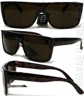 Flat Top Wayfarer Sunglasses Super Dark Brown Lens Tortoise K60SD