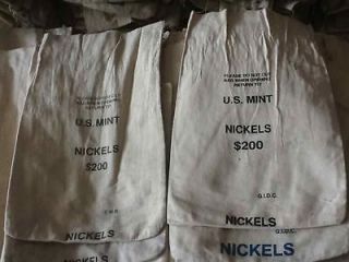 25 CANVAS COIN BAGS VINTAGE US MINT NICKELS RYEDALE PENNY 