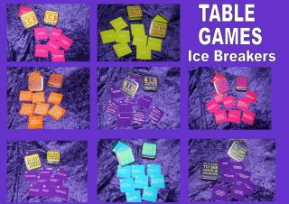 TABLE TRIVIA PARTY TIN. 50 cards 8 different themes party family 