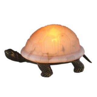 ANDREA BY SADEK Bronze Turtle Figurine Accent Table Lamp / Night Light