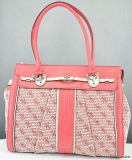 New Ladies Guess Handbag Bag Authentic Rouge Satchel Adelisa NWT