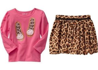 Baby Gap NWT Alexa Bryant Park Set Rosette Leopard Shoe Top Tee Shirt 