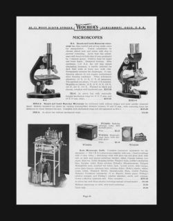 Microscopes, Bausch & Lomb, Koch Outfit, Catalog Page, Original 
