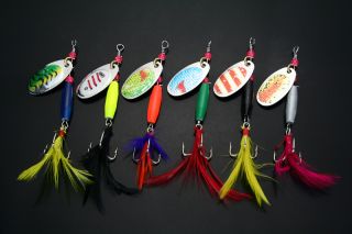 pack of 6pcs Fishing Lure Spoon Bait 7.2g/pc