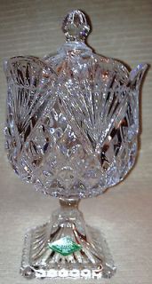 SHANNON LEAD CRYSTAL PEDESTAL CANDY DISH WITH LID(PINEAPPLE DESIGN)