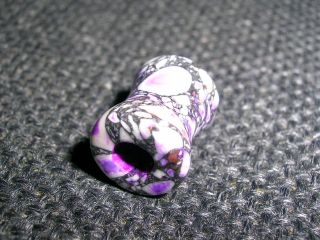 Crazy paving UNUSUAL Purple Agate stone saddle flesh tunnel ear 