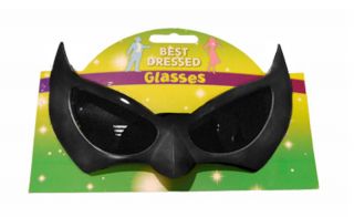 Black Bat Sunglasses with Dark Lenses For Halloween Fancy Dress