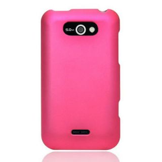   PINK RUBBERIZED HARD PHONE COVER CASE FOR METRO PCS LG MOTION 4G MS770
