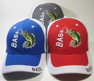 BASS FISHING BASEBALL CAP HAT w/ 5 LED LIGHT CLIP ON HANDS FREE 