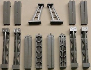 Lego Gray City Train Parts Monorail Supports Bridge Girders Old Dark 