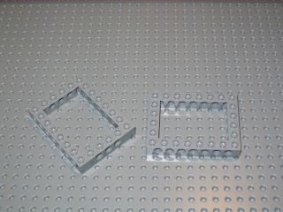 LEGO 2x Lt Bl Gray Technic Brick 6 x 8 Open Center VGC 8129 7965 7905 