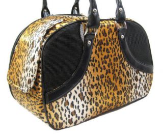 Dog Cat Pet Travel Carrier Leopard Print Bag (15 lbs.)
