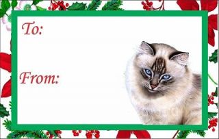 12 Ragdoll Kitten or Cat Christmas Gift Tags