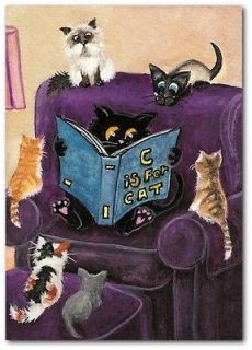 is for Cat Chair Book Siamese Tabby Himalayan Kittens   by BiHrLe 