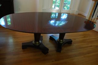 RARE Henredon Oval Aubergine Wood Dining Room Table, MSRP $10,000+