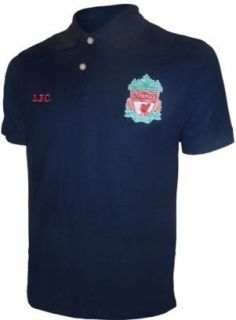 Liverpool FC Classic Crest Polo Shirt Mens NAVY