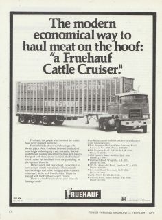 Vintage 1979 FRUEHAUF CATTLE CRUISER TRAILER TRUCK Advertisement