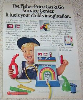   page   Fisher Price gas pump CUTE little boy  1  Page toy ADVERTISING