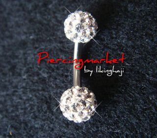  Belly Navel Button Ring Rings Bar Body Piercing Crystal Gem Jewelry 