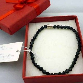   Bicone Crystal Gem Beads Magnetic Style Chain Anklet Bracelet Jewelry