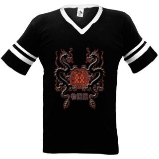 Chinese Dragon And Symbol Tattoo Ringer T shirt Tee