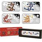 2012 Perth Mint Year of the Dragon 1oz Silver Rectangle Four Coin Set
