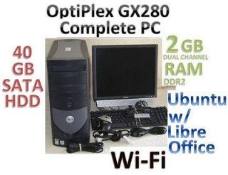 Dell OptiPlex GX280, Mini Tower, Ubuntu, Complete Desktop Computer, Wi 