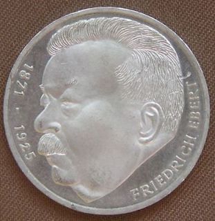 Germany silver 5 mark coin 1975 Friedrich Ebert