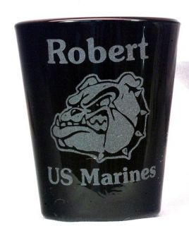 Marine Corp Bull Dog Shot Glass engraved Free name