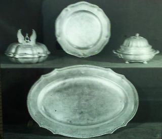   Muffin Dishes and Platters, 18th c. English, Magic Lantern Glass Slide