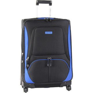   DOWNHAUL SPINNER BLACK BLUE 28 SUITCASE LUGGAGE $340 VALUE NEW