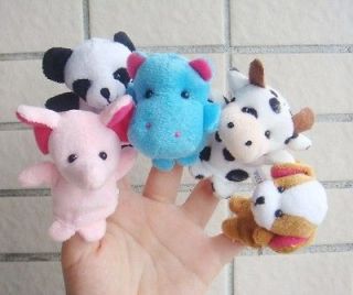 5X Animals Finger Puppet,baby \plush toys. Cows, dogs, pandas, hippos 