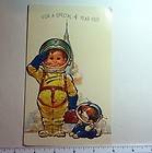962  Vintage 4th Birthday Greeting Card Astronaut Jr. Boy & His Space 