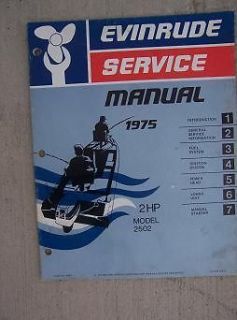   Outboard Motor Service Manual 2 HP Model 2502 Marine Boat Engine H