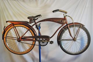 Vintage 1950s Shelby Flying Cloud Balloon tire bicycle bike Maroon