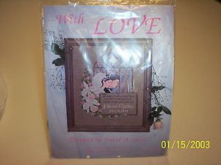 With Love  Counted cross stitch Marriage Record  design by David A 