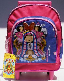 Virgencita Plis Backpack Distroller Style Mid Size 12 with wheels