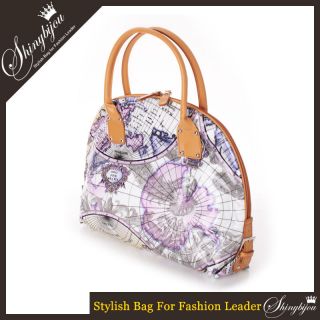 Fashion World Map Bag Womens Handbag Tote Shoulder Bag Purse