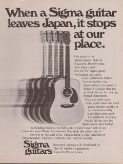  GUITAR LEAVES JAPAN IT STOPS AT OUR PLACE C.F. MARTIN GUITAR PRINT AD