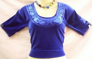 Royal blue Velvet Blouse Belly Dance Top Sale Blouses And Tops Sari 34 