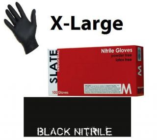  Black Nitrile Tattoo glove box of 100 power & latex free X Lg