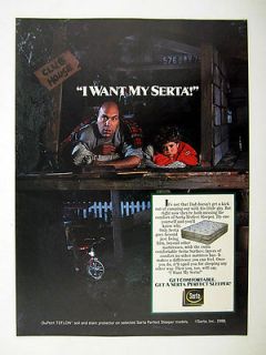   Mattresses I Want My Serta Mattress 1988 Ad print advertisement