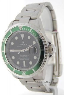 Rolex Mens Green Submariner 16610 D Watch Box & Papers NEW