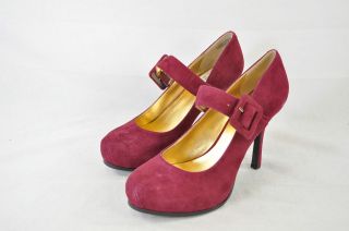 NINE WEST WILD GINGER WINE SUEDE CLASSIC MARY JANE PUMPS